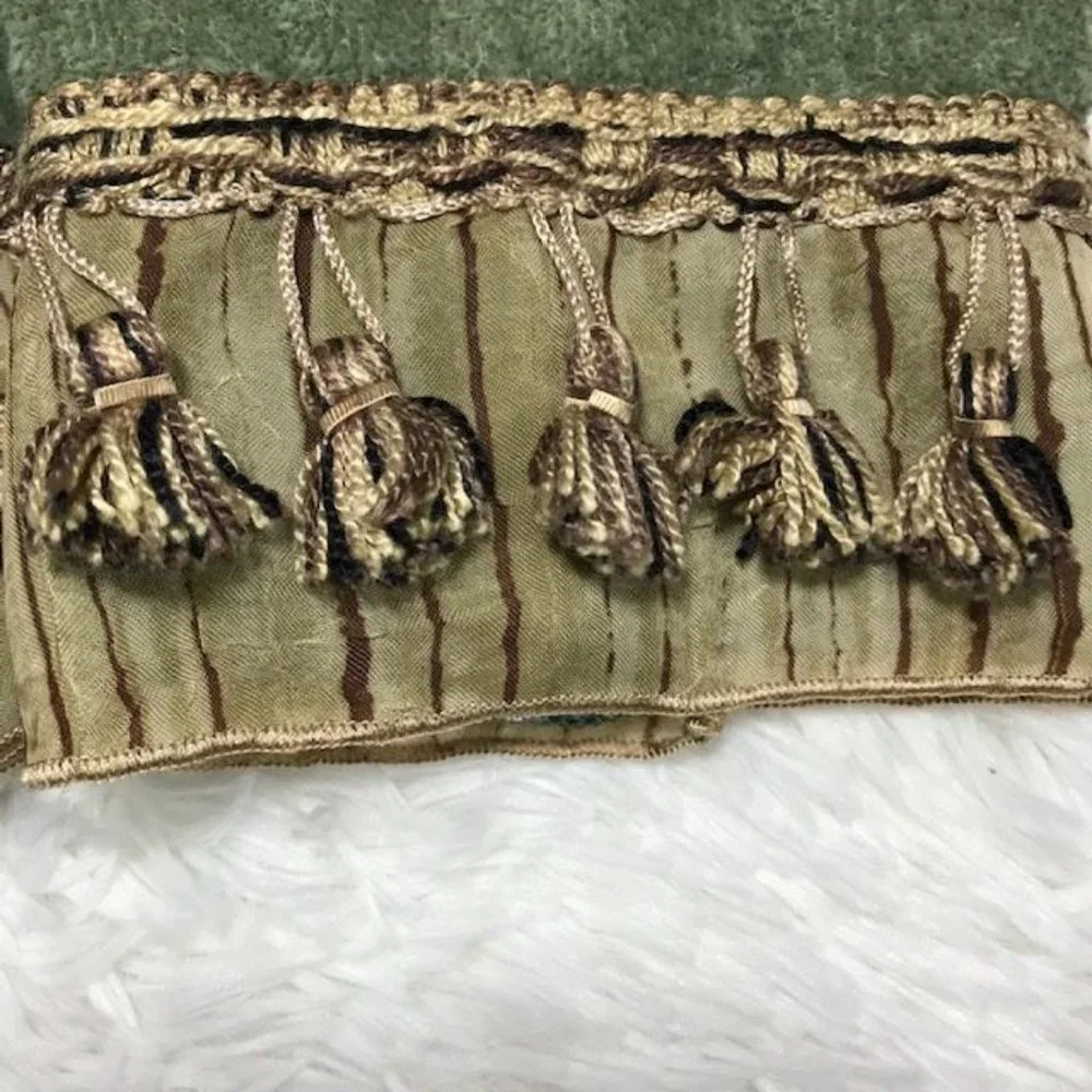 Set of 5 Avanti Olive Tassel Chiffon 100% Cotton Washcloths